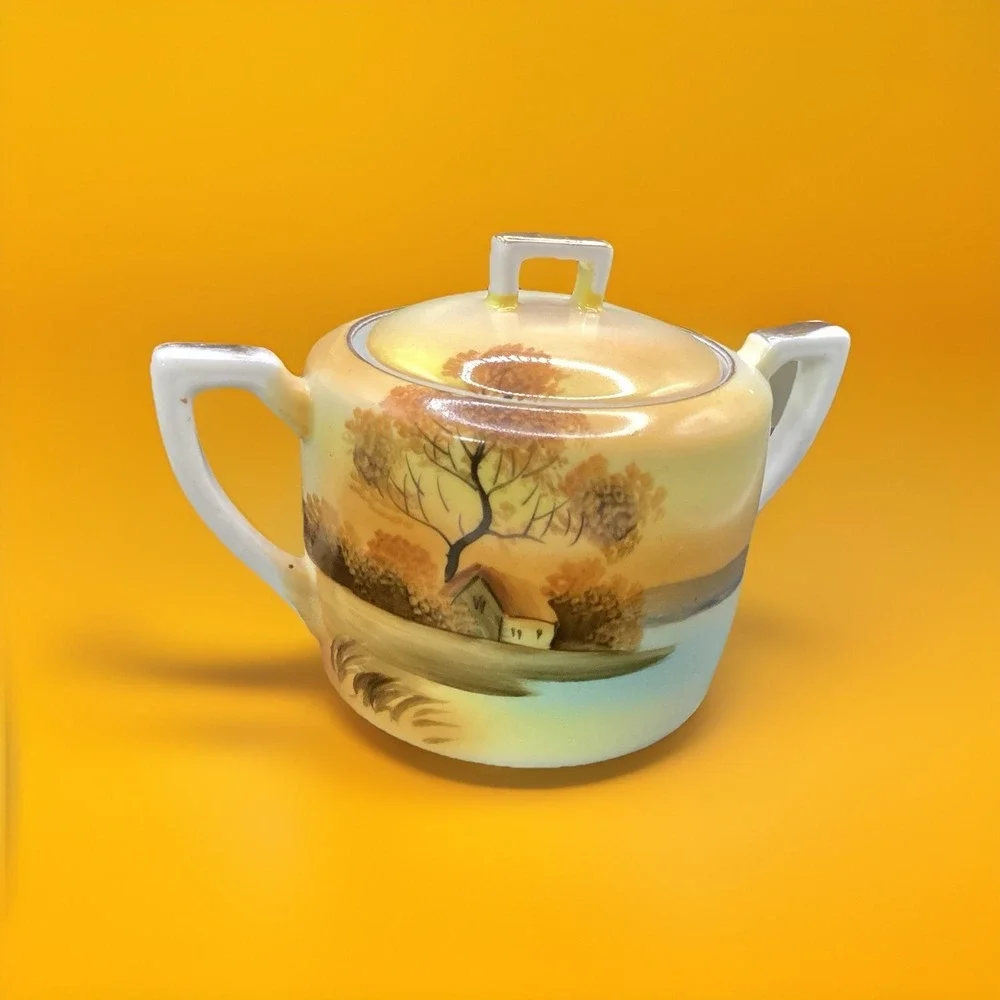 3 Pc Set Vintage Noritake Creamer Pitcher and Lemon Plate Hand Painted-Japan‎
